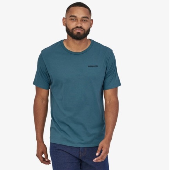 PATAGONIA - Men’s Short Sleeve P-6 Mission Organic Tee, Abalone Blue, XL - Picture 1 of 5